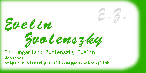 evelin zvolenszky business card